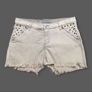 Rock & Republic frayed hem studded denim shorts